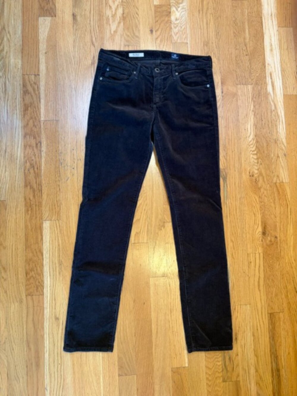 AG Stevie Slim Straight Cord Size 29R Chocolate Brown